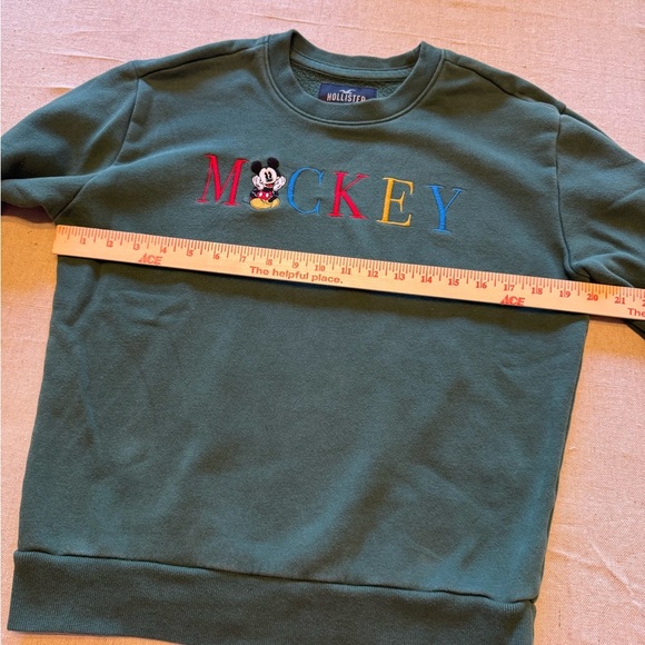 Hollister Green Crewneck Sweatshirt with Disney Mickey Mouse Design - Picture 7 of 9